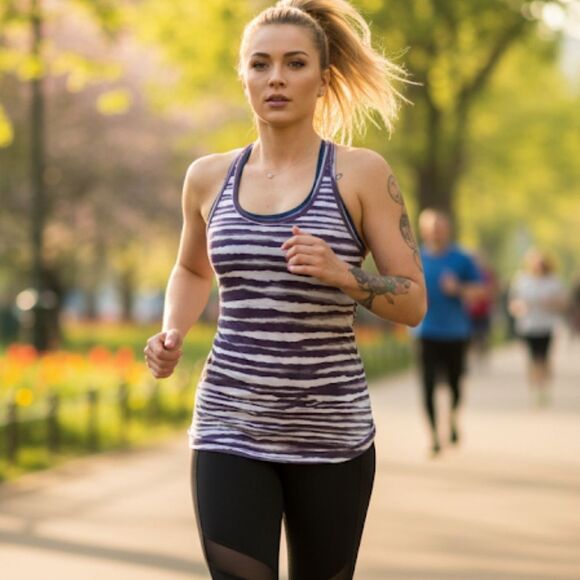 Nike Tops - Nike Dri-Fit Zebra Print Racerback Tank Top Size M Gray & Purple
